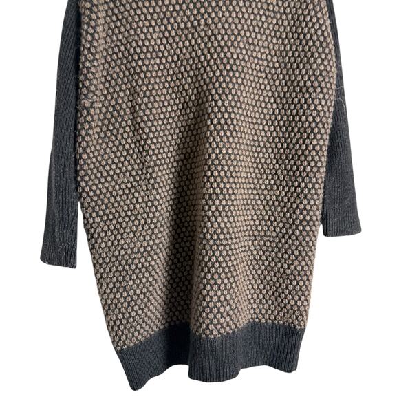 Antik Batik Chunky Knit Gray Tan Alpaca Wool Long Cardigan Sweater Size Medium - Picture 8 of 12